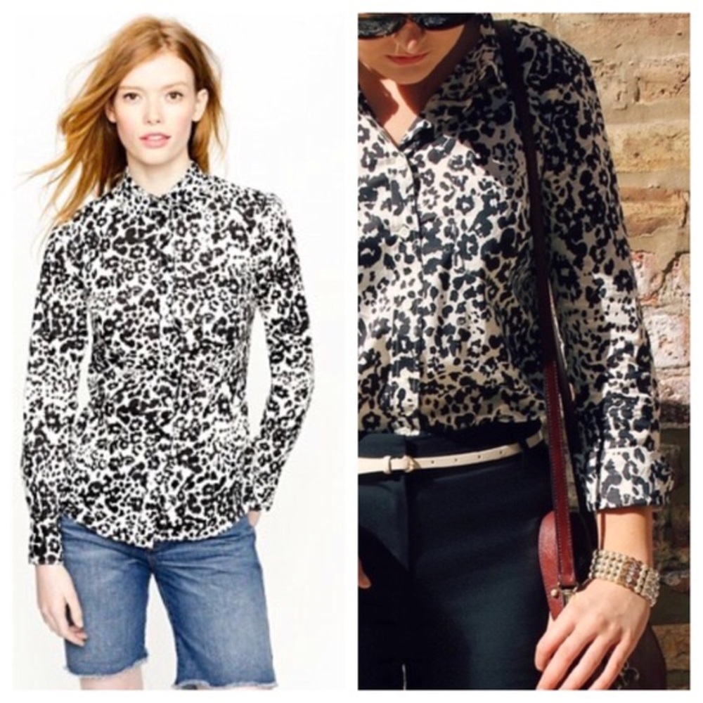 J. Crew black and white button up